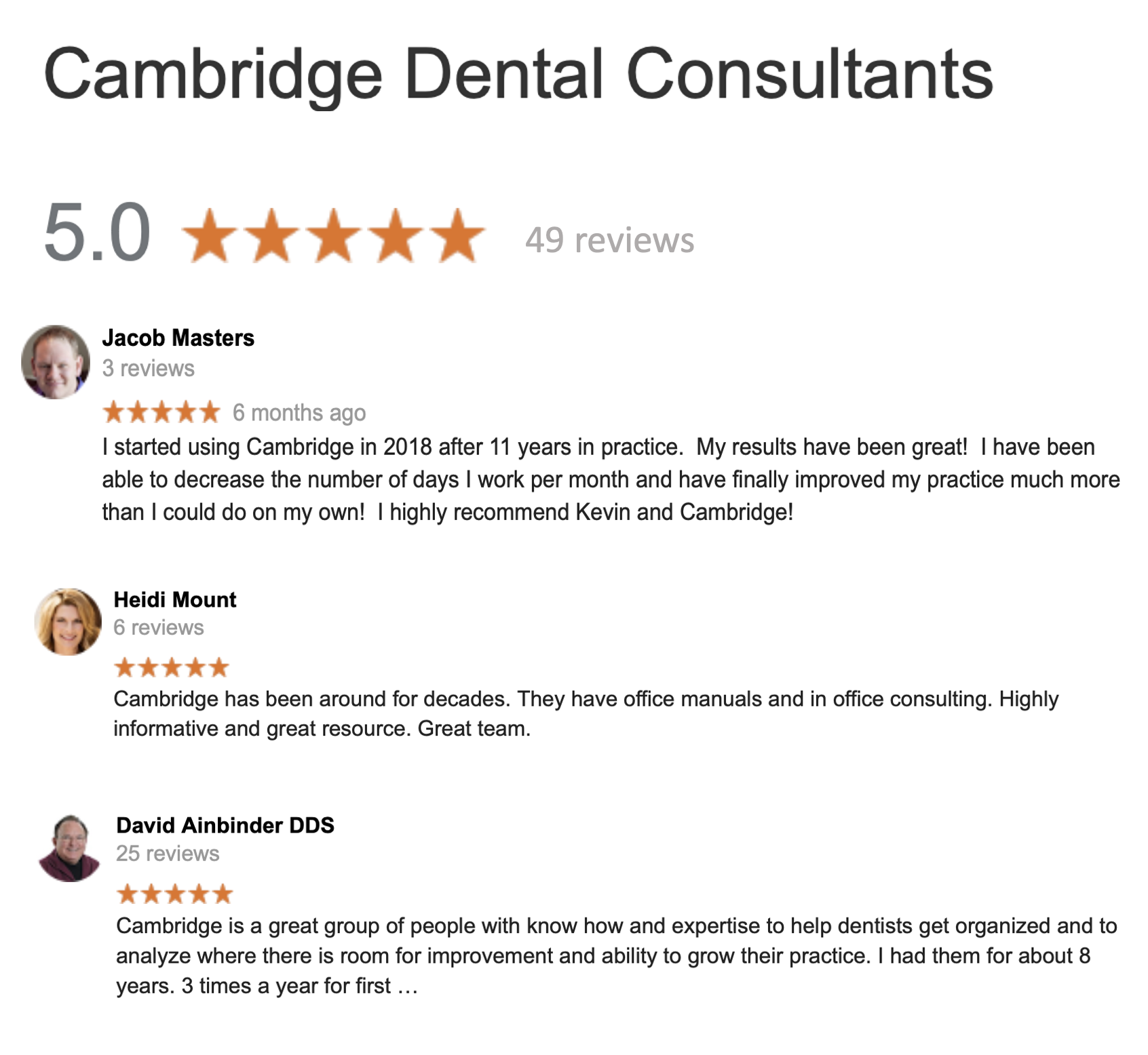 Dental Consultant Google Reviews
