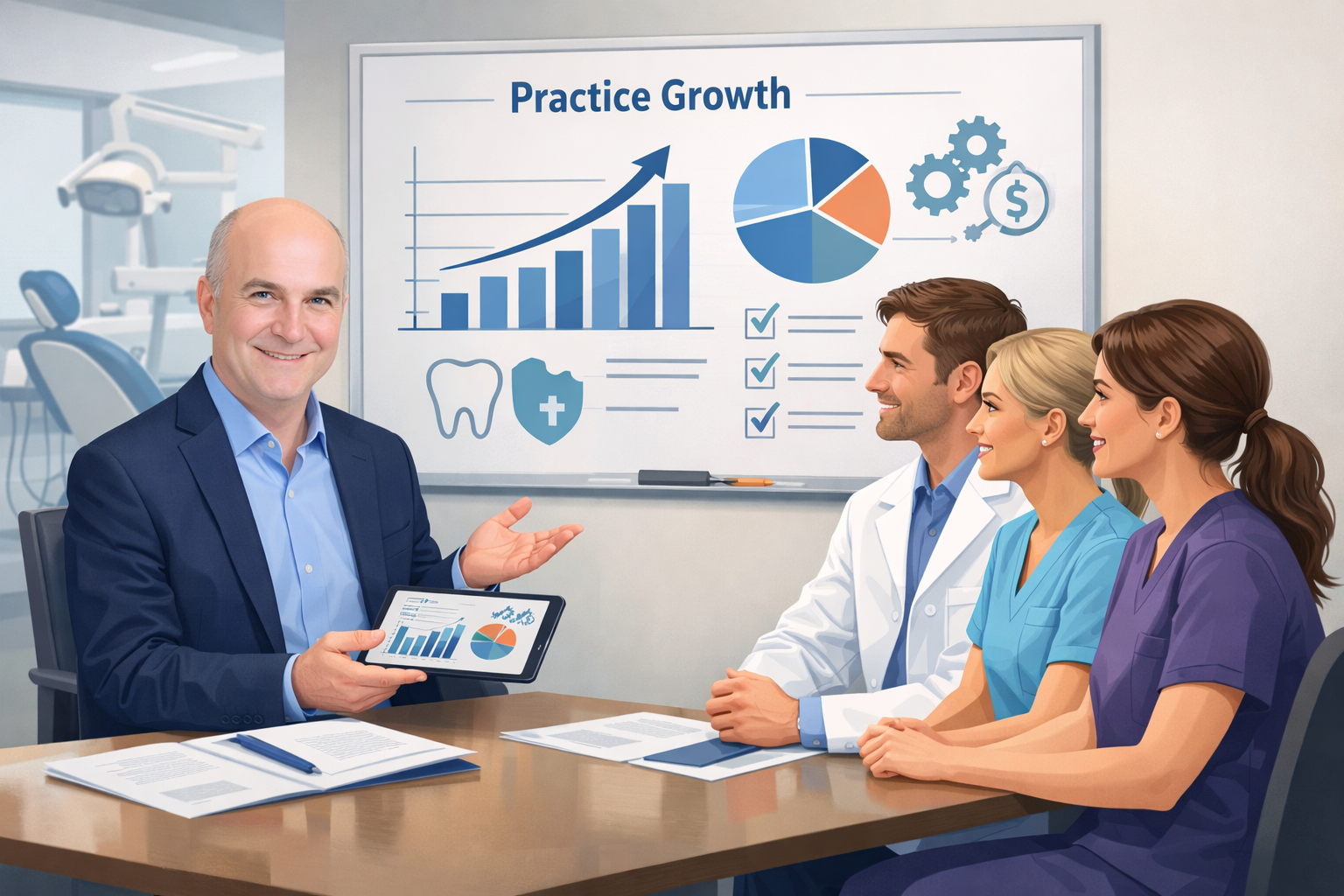 Dental practice growth consultation meeting